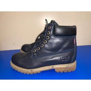 Levi's Men ankle boots blue leather lace up casual work Boots SZ US 8.5 EUR 42